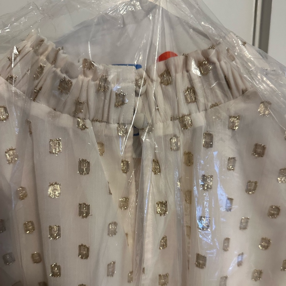 LOFT Sheer Blouse with Gold Accents - Picture 3 of 3